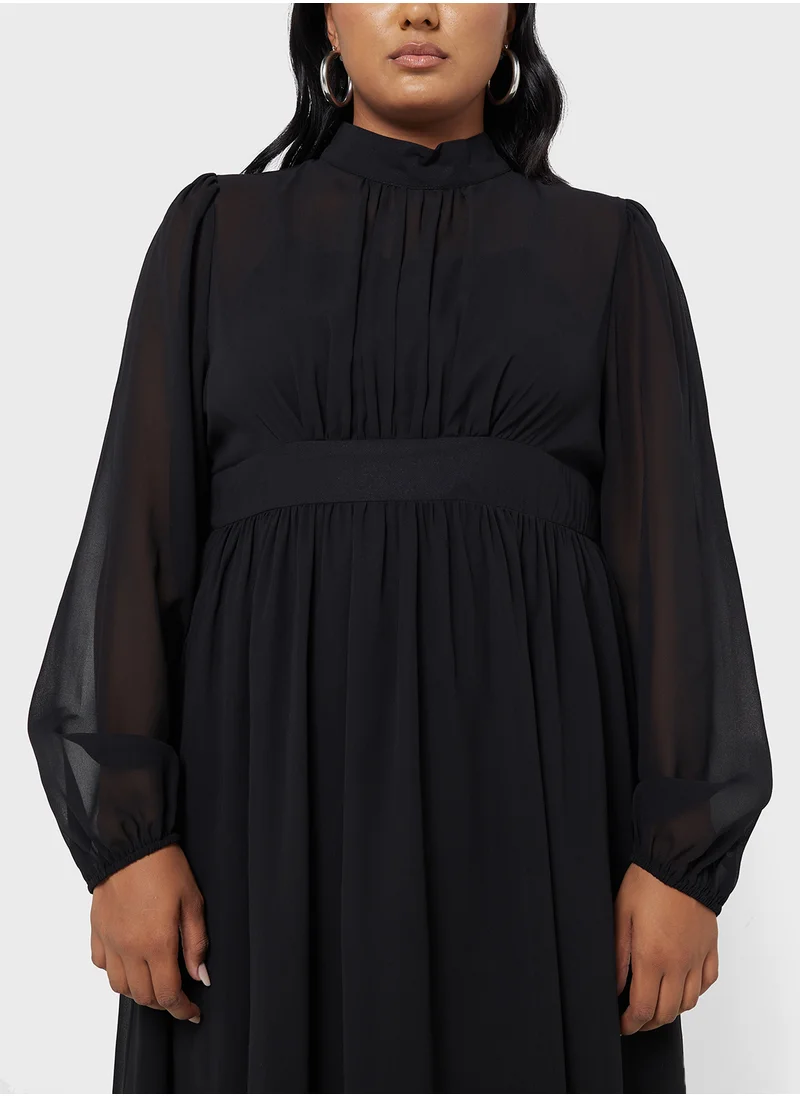 ايلا بلس Sheer Sleeve A-Line Dress