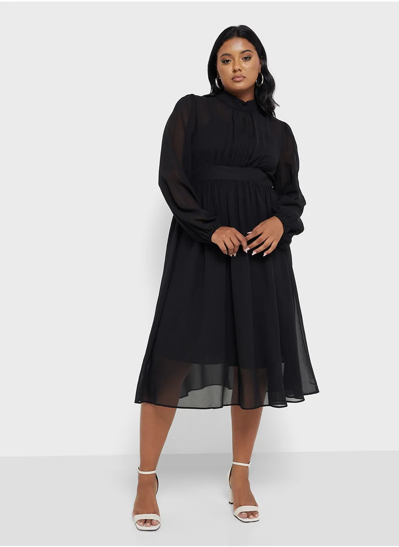 ايلا بلس Sheer Sleeve A-Line Dress