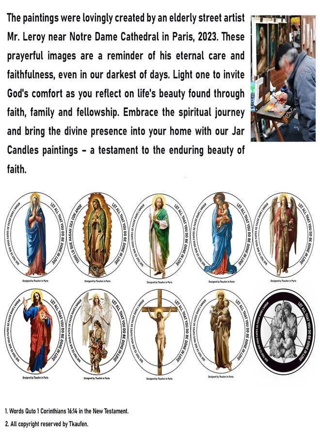 Tkaufen Saint Anthony of Padua Candle 50 Hours│Hand-Poured Soy Wax│Find Lost Item, Marriage Fertility Exam Blessing, Physical Ailment, Infant Protection, Job Search Miracle│Design in Paris│3“×3.6” - Image 3