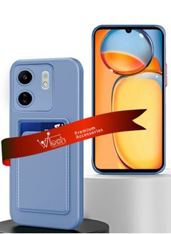 دبليو تيك غطاء حماية من السيليكون TPU مع حامل بطاقات لهاتف Xiaomi Redmi 13C 4G 2023 / Xiaomi Poco C65 4G 2023 رمادي  - Image 1