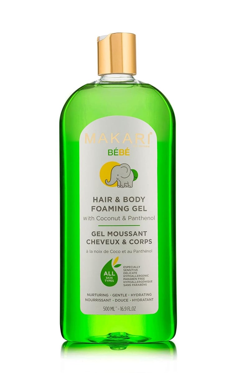 MAKARI Baby Hair and Body Foaming Gel for Sensitive and Delicate Skin Hypoallergenic and ParabenFree Baby Body Wash and Shampoo with Nourishing Coconut Oil  Panthenol - Image 1