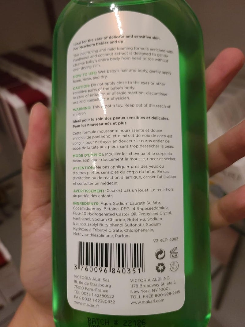 MAKARI Baby Hair and Body Foaming Gel for Sensitive and Delicate Skin Hypoallergenic and ParabenFree Baby Body Wash and Shampoo with Nourishing Coconut Oil  Panthenol - Image 2