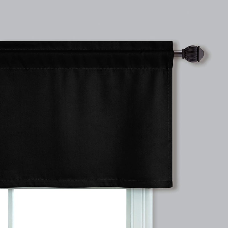 Mrs.Naturall Mrs.Naturall Black Valances for Windows 2 Pack Small Blackout Calence Topper of Startain Light Blocker Stertains for Basement Window 18 Inch Length  - Image 4