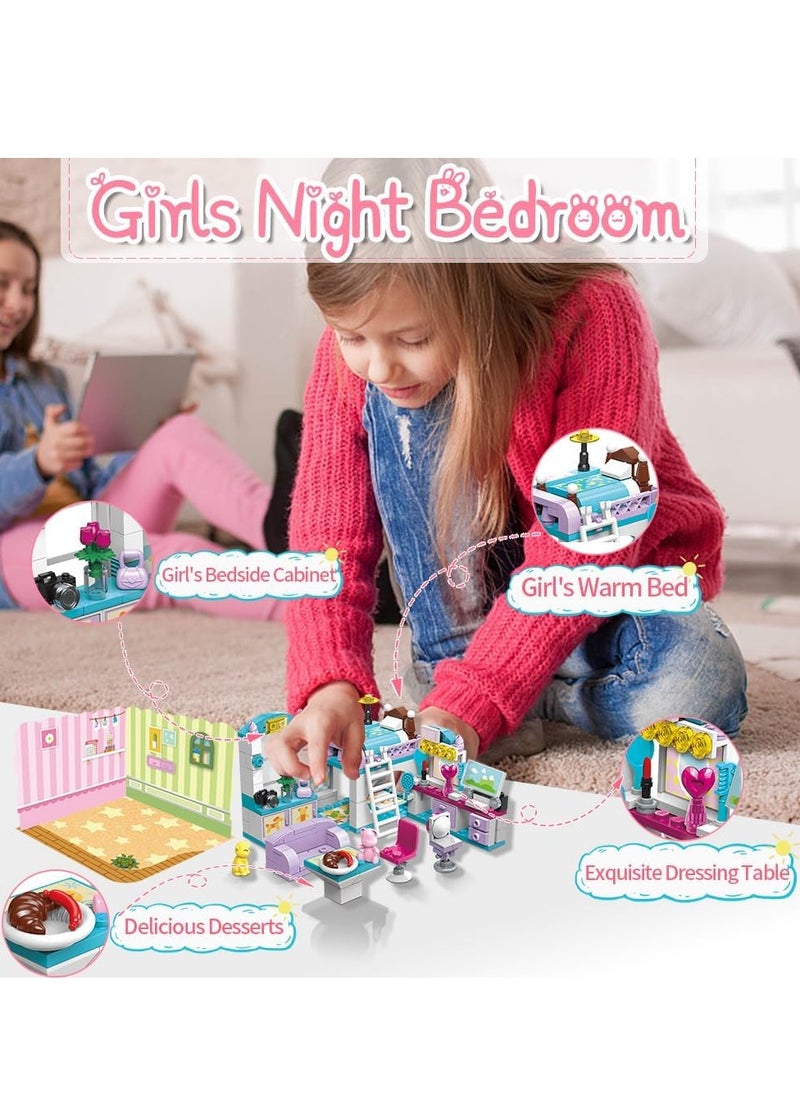 SYOSI 6-12 Girl's Dream Home Building Blocks Kit Educational Toy, Build Girl's Bedroom Living Room Kitchen, 3 Building Methods (194 Pieces)  - Image 4
