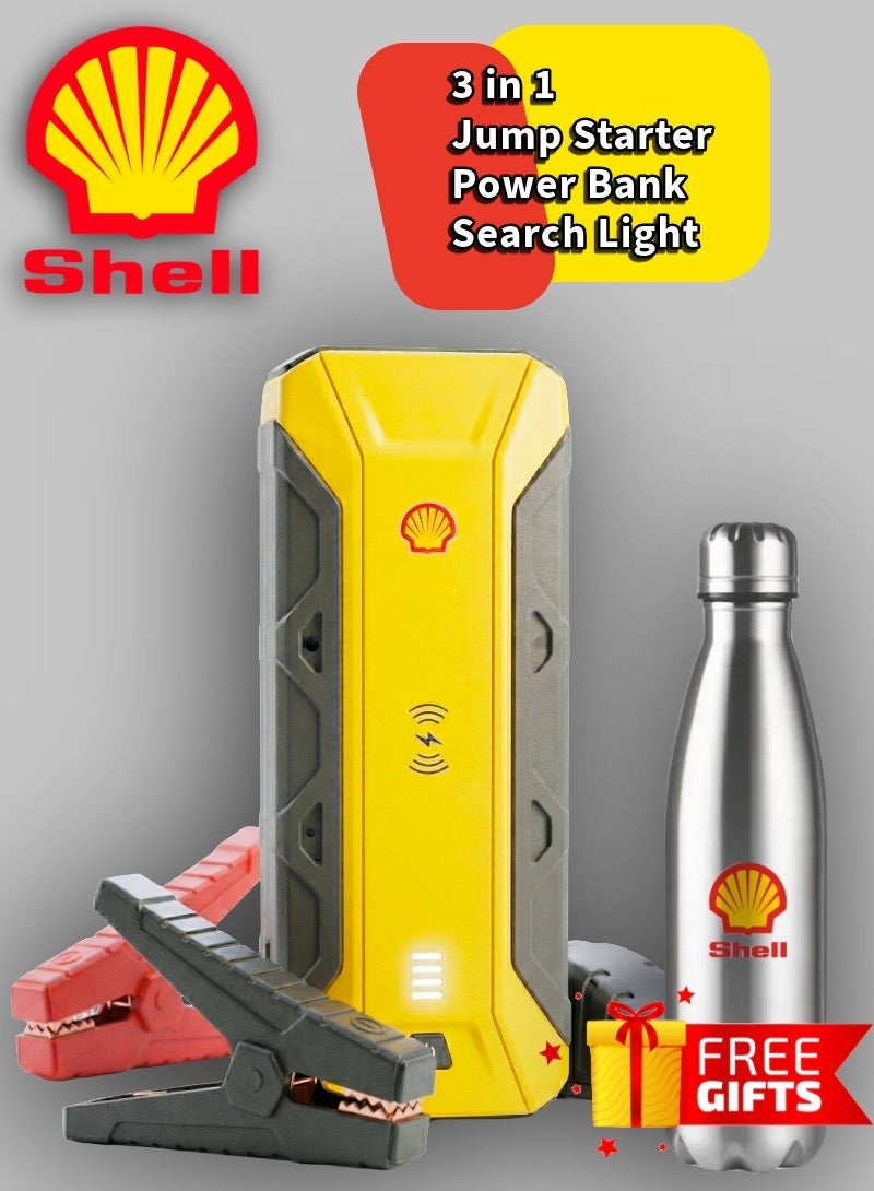 Shell automotive 【Shell Automotive】1200A Car Jump Starter & 16000mAh Power Bank | Wireless Charger, Car Jumper Starter for Truck & SUV, Portable Jump Starter Boost with LED Light & Smart Safety Protection - Image 1