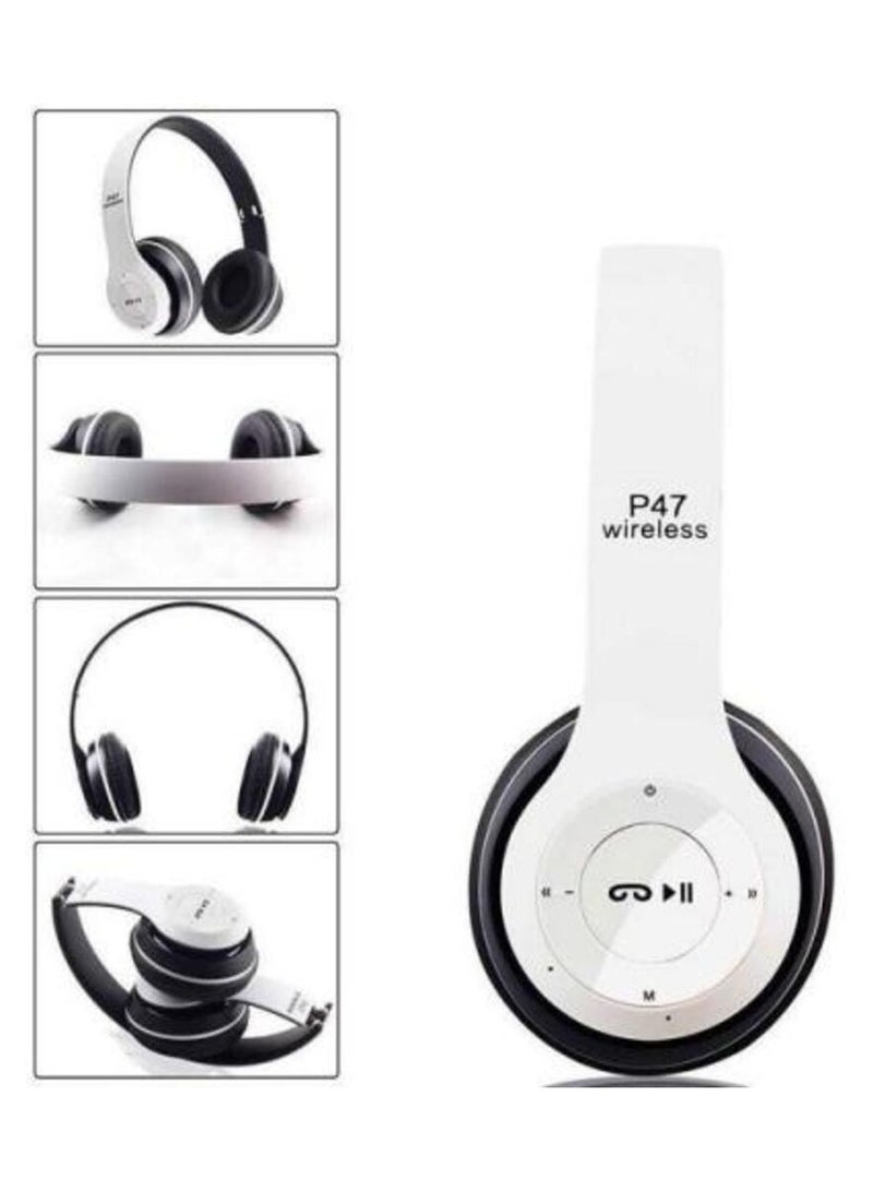 ي47 سماعات رأس لاسلكية P47 - سماعة رأس بلوتوث P47 قابلة للطي مع ميكروفون - Image 4