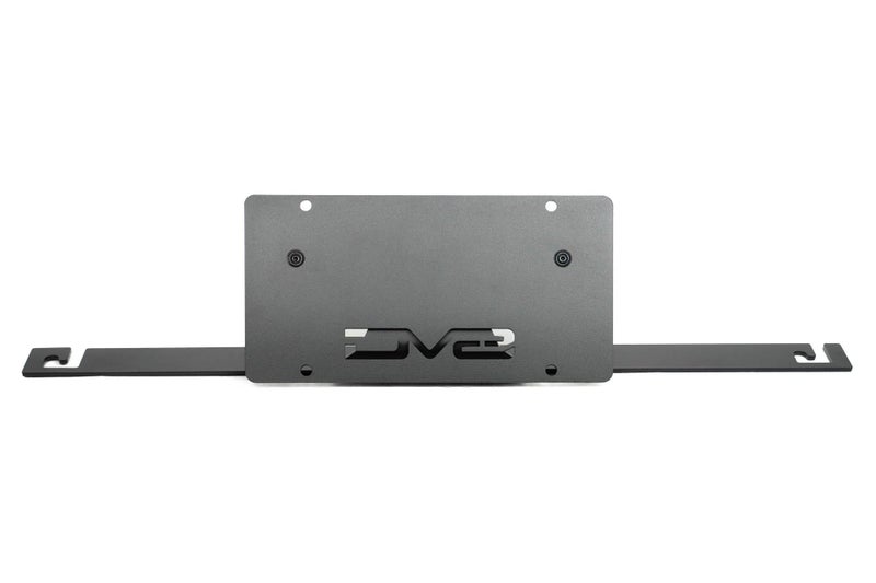 Capable Bumper Slanted Front License Plate Mount for The 20212024 Ford Bronco Fits The Factory Capable Steel Front Bumper ONLY Relocates License Plate Below The Grille DV8 Offroad