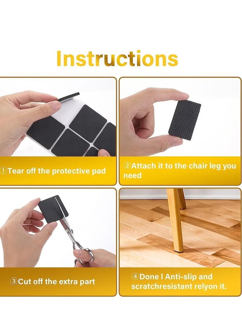48 Pcs Furniture Feet Pads, Non-Slip Rubber Furniture Pads, Wood Floor Protector Pads, Self  - Image 5
