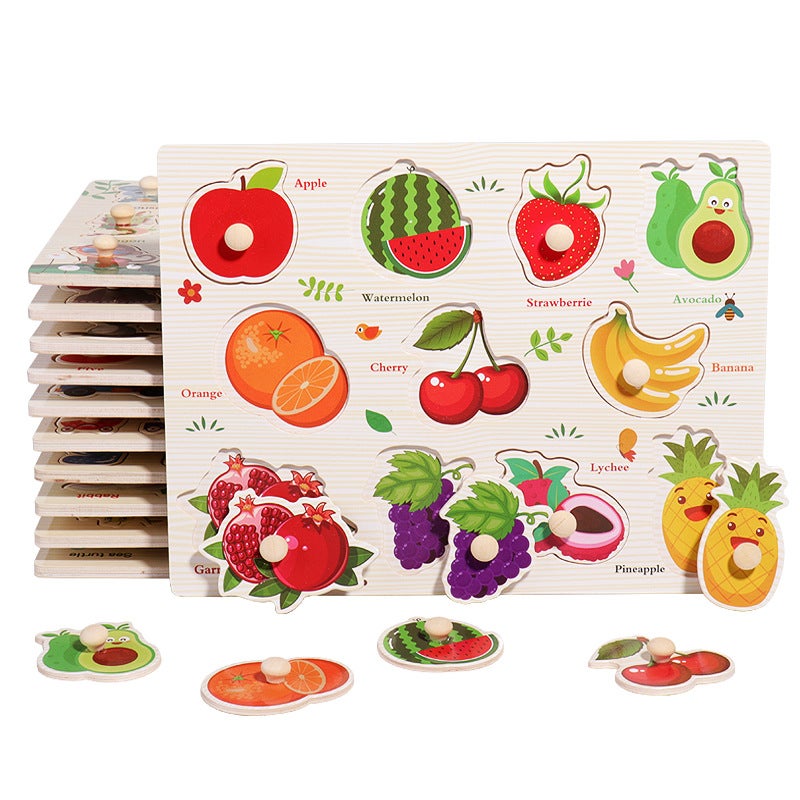 Wooden Pegged Puzzle Educational Toy for Toddlers - Image 1
