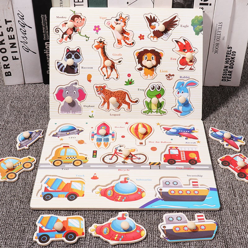 Wooden Pegged Puzzle Educational Toy for Toddlers - Image 4