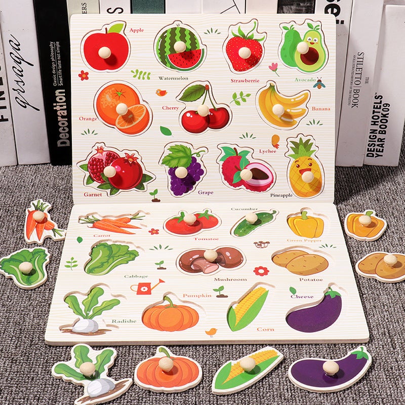 Wooden Pegged Puzzle Educational Toy for Toddlers - Image 3