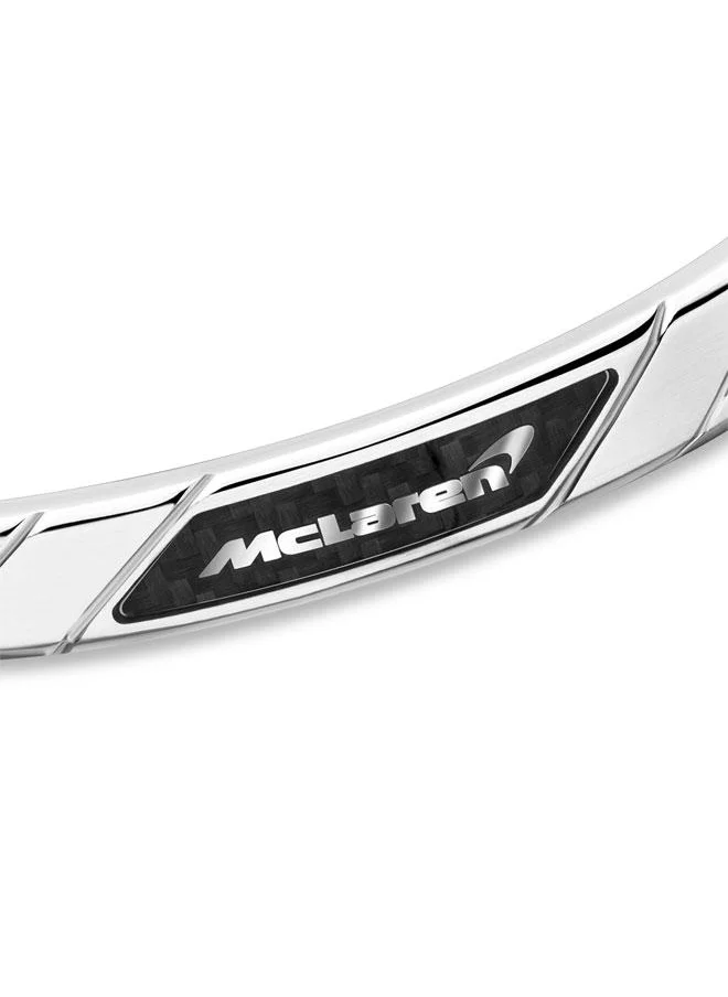 مكلارين Apex Silver and Black Bracelet for Men (Large)