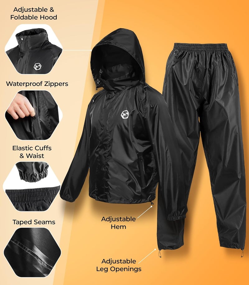 Foxelli Waterproof Rain Suit – Durable Breathable Lightweight Rainwear for Men & Women Perfect for Motorcycle Golf Fishing - Image 5