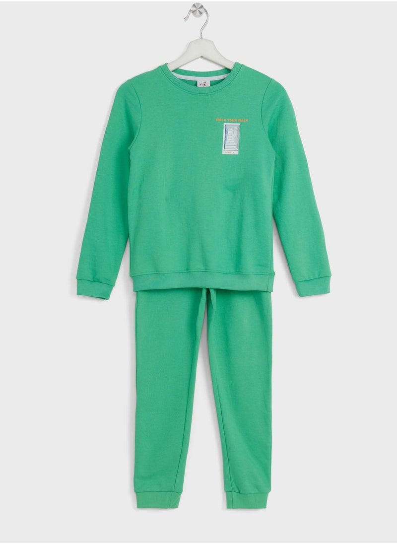 Pinata - Boys Front And Back Printed Sweatshirt And Jogger Set - Image 1