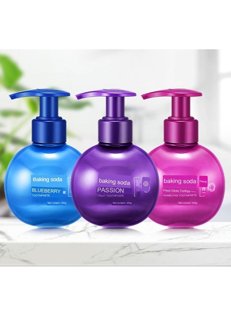 DubaiGallery معجون أسنان مبيض، صودا الخبز لإزالة البقع الطبيعية، إصلاح وتنشيط معجون الأسنان 1 عبوة لون عشوائي - Image 1