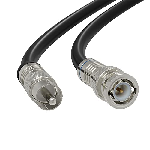 THE CIMPLE CO 3 FT BNC to RCA RG6 Cable - Male BNC to Male RCA Cable -75 Ohm Coaxial, 50/75 Ohm Connectors, SDI, HD-SDI, CCTV, Camera - Black, 3 FT (0.9 Meter) - Image 1
