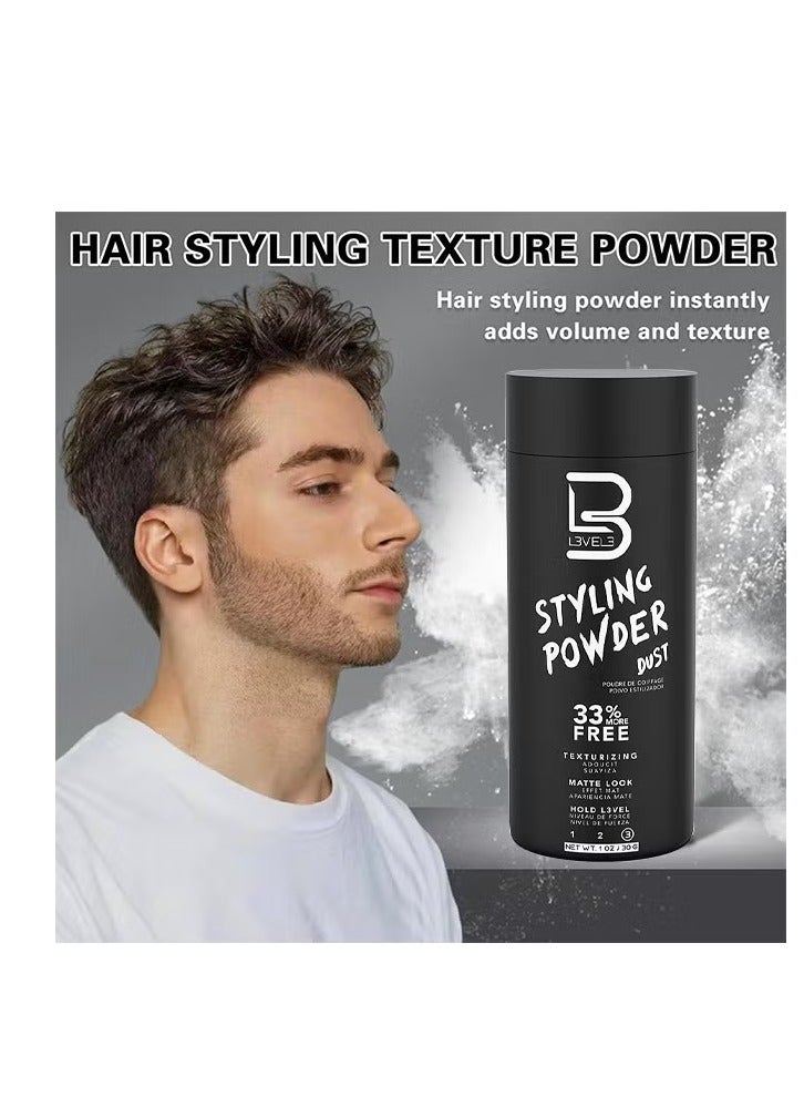 L3 بودرة تصفيف L3 المستوى 3، بودرة للرجال بمظهر طبيعي، سهلة التطبيق بدون زيت أو بقايا دهنية، بودرة لتقنية الشعر غير اللامعة تثبت طوال اليوم - Image 3