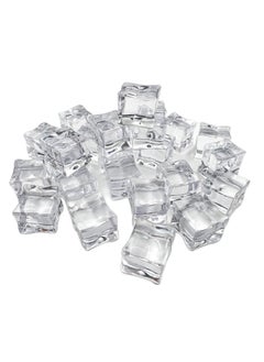 Y&D 25 Pcs 30MM Reusable Plastic Ice Cubes,Clear Acrylic Fake Cubes,Artificial Square Crystal Cubes for Photography Props Home Decoration Wedding Centerpiece Vase Fillers  - Image 2