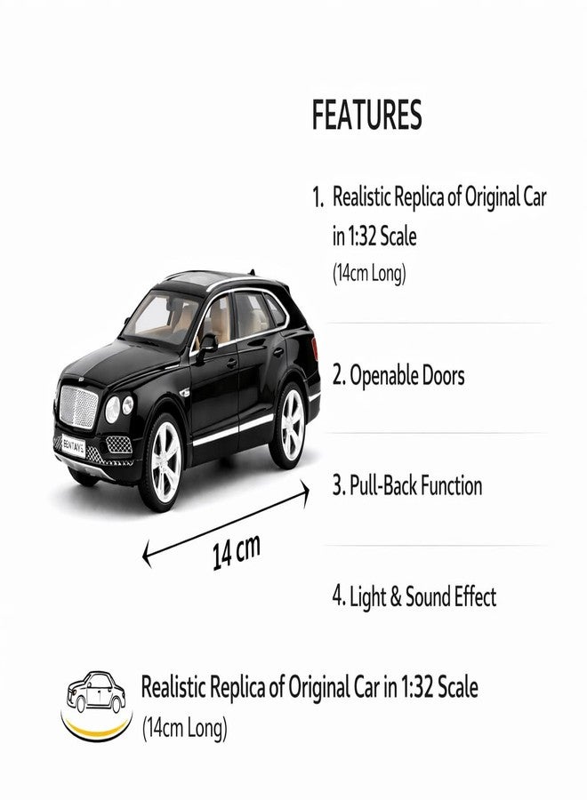 Wizplex MSZ Official Licensed Bentley Bentayga Diecast Model Car 1:32 Scale | Light & Sound | Pull Back Action | Metal Luxury SUV Toy | Collectible Display & Gift - Image 5