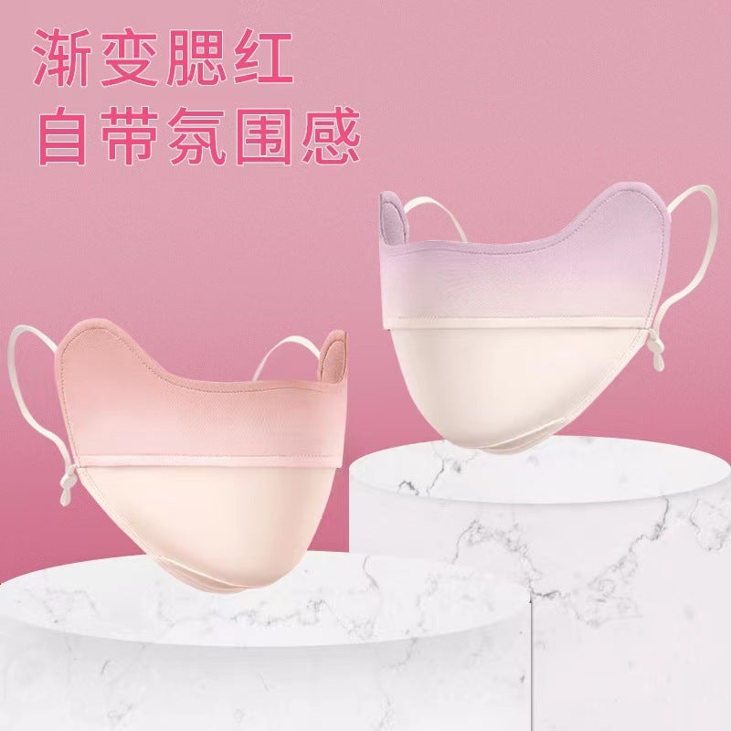 Style] Blush Sunscreen Mask 3D Stereo Gradient Mask Anti-Uv Nylon Ice Silk Eye Protection - Image 3