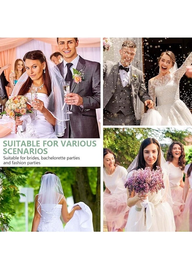 Wedding Bridal Veil with Comb, 2 Tier Tulle Bride Veil, Wedding Party Supplies - Image 5