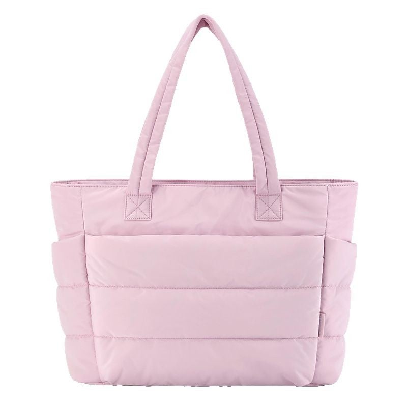 Large Capacity Women's Nylon Tote Bag with Compartments - Multi-Function Travel Cosmetic Storage Bag - Image 4