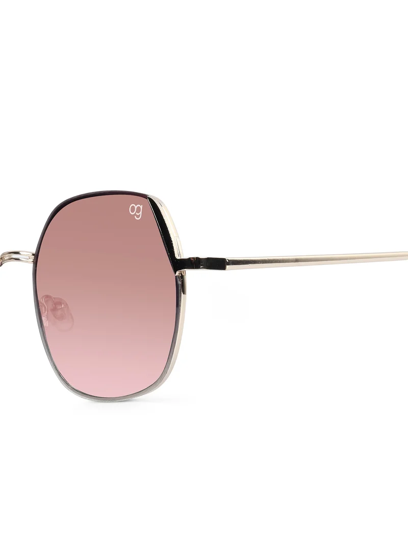 Woggles Latest & Stylish UV Protected Glow Peach Round Sunglasses for Men & Women