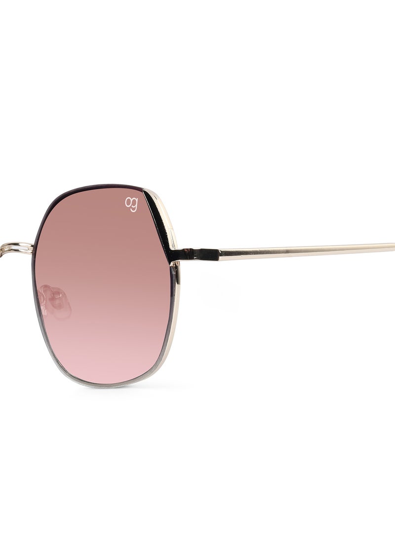 Woggles Latest & Stylish UV Protected Glow Peach Round Sunglasses for Men & Women - Image 2