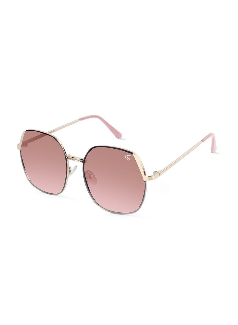 Woggles Latest & Stylish UV Protected Glow Peach Round Sunglasses for Men & Women - Image 1