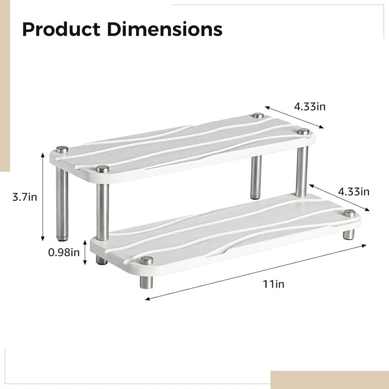 Water-Absorbent Cup Holder, Quick-Drying, Space-Saving Bathroom Organizer with Metal Support, Two Tiers Diatomite Sink Tray - Image 2