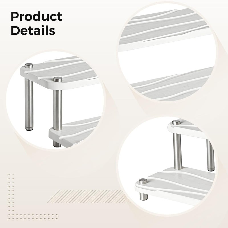 Water-Absorbent Cup Holder, Quick-Drying, Space-Saving Bathroom Organizer with Metal Support, Two Tiers Diatomite Sink Tray - Image 4
