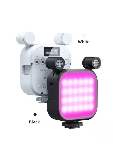 MAMEN Microphone light SML-V03 with color range 2500-9000, Number of Led Lamps 154, ( Watt) with battery capacity 2000 mAh, 115 gram (Model :SML-V03)