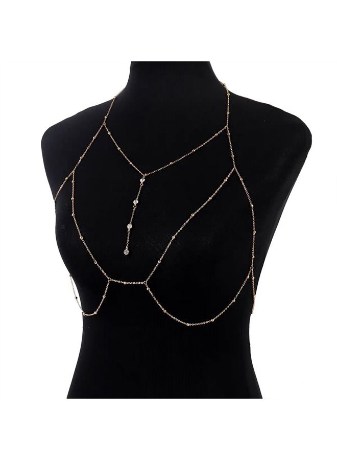 Unique Multi-layered Tassel Rhinestone Body Chain - Stylish and Simple - Suitable for Summer Beach Essentials（Golden） - Image 3