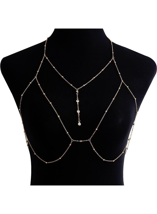 Unique Multi-layered Tassel Rhinestone Body Chain - Stylish and Simple - Suitable for Summer Beach Essentials（Golden） - Image 2