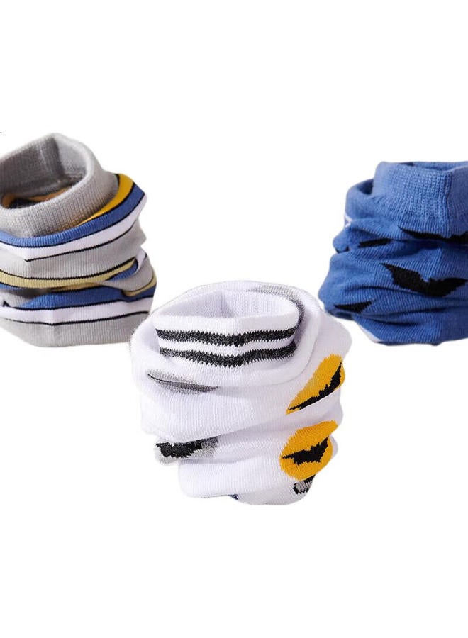 Miiow 5 Pairs Men'S Socks Men'S Summer Short Socks Men'S Boat Socks Men'S Cotton Socks Comfortable Breathable Low-Cut Short Tube Invisible Socks Casual Sports Basketball Socks Bat Striped One Size - Image 2