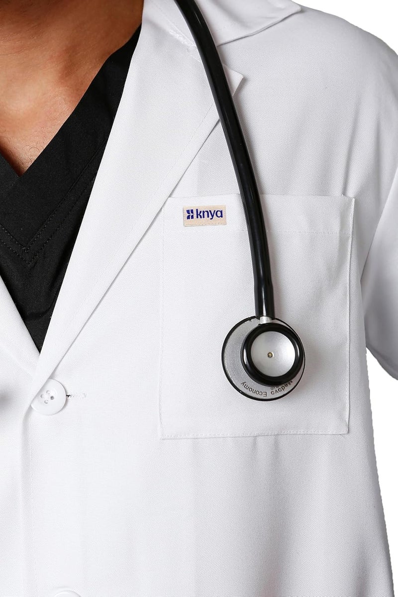KNYA Men's Lab Coat | Poly Viscose Long Sleeves Medical Apron | 3 Pockets | Uniform for Doctors (M) - Image 5