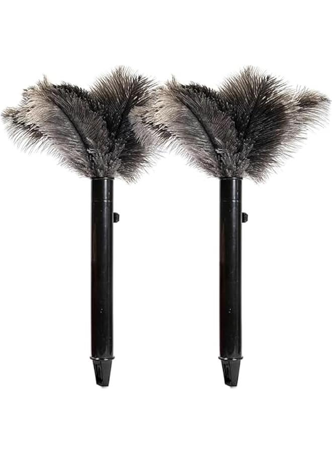 HOOKOR Retractable Ostrich Feather Duster for Cleaning, Fluffy and Natural Feather Duster with Retractable Handle， Reusable Eco-Friendly Handheld Cleaning Supplies,Dusters Killer, Mini Duster - Image 1