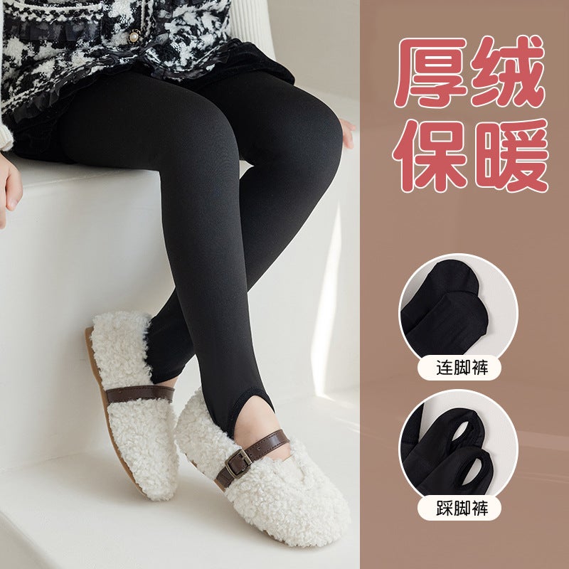 Dance Socks For Girls White Leggings For Practice Light Legs Children'S Pantyhose Fleece-Lined Thickened - Image 5