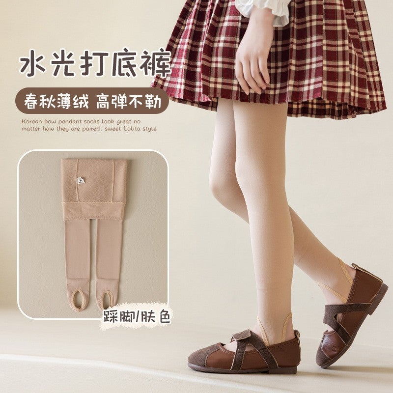 Dance Socks For Girls White Leggings For Practice Light Legs Children'S Pantyhose Fleece-Lined Thickened - Image 1