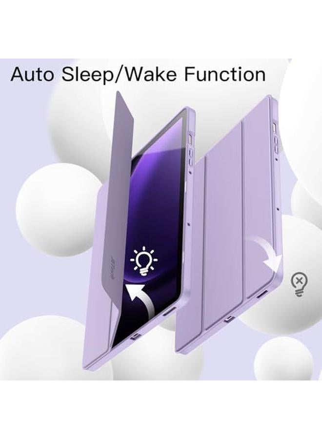 جي تيك حافظة لجهاز سامسونج جالكسي تاب S9 Fe مقاس 10.9 بوصة مع حامل قلم S Pen من مادة TPU الناعمة ثلاثية الطي، غطاء حماية للكمبيوتر اللوحي يدعم شحن قلم S Pen وإيقاف التشغيل التلقائي (أرجواني فاتح) - Image 5