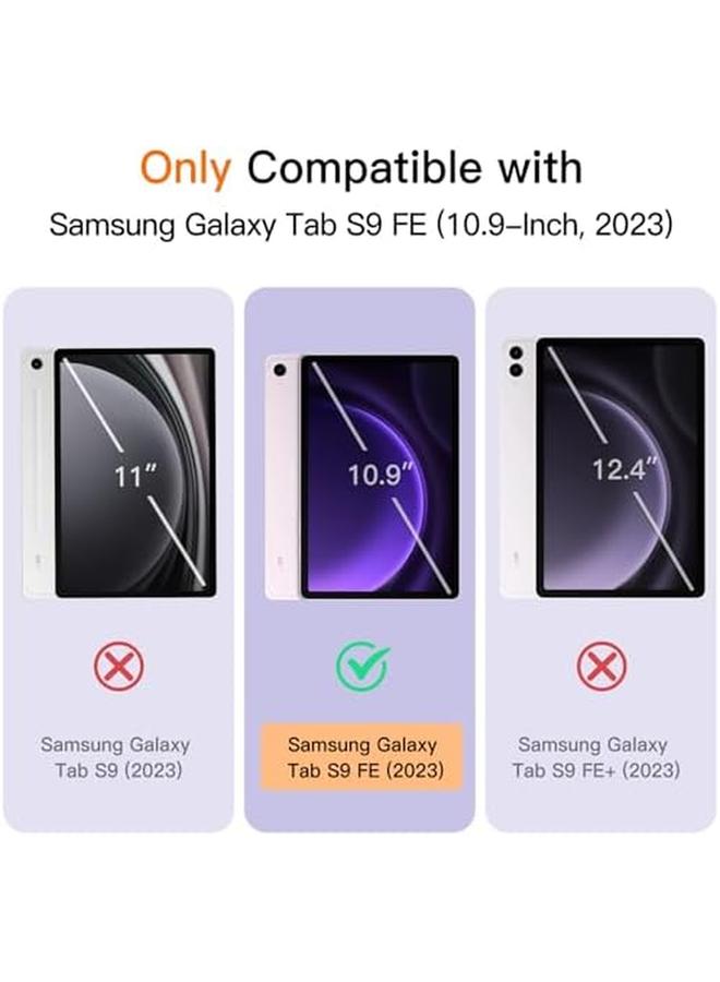 جي تيك حافظة لجهاز سامسونج جالكسي تاب S9 Fe مقاس 10.9 بوصة مع حامل قلم S Pen من مادة TPU الناعمة ثلاثية الطي، غطاء حماية للكمبيوتر اللوحي يدعم شحن قلم S Pen وإيقاف التشغيل التلقائي (أرجواني فاتح) - Image 2