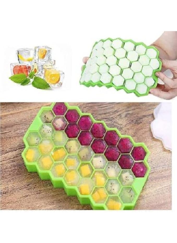 DreamSky - DREAM SKY Ice Cube Trays Pack of 1 Silicone Ice Cube Molds EasyRelease and Flexible 37 Ice Trays BPA Free Whiskey CocktailStackable and Safe Ice Cube Honeycomb Small Cubes Fridge Bar Soft Tray - Image 1