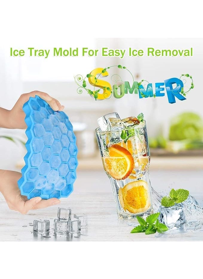 DreamSky - DREAM SKY Ice Cube Trays Pack of 1 Silicone Ice Cube Molds EasyRelease and Flexible 37 Ice Trays BPA Free Whiskey CocktailStackable and Safe Ice Cube Honeycomb Small Cubes Fridge Bar Soft Tray - Image 1