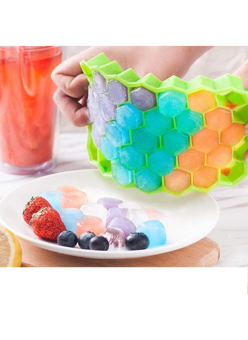 DreamSky - DREAM SKY Ice Cube Trays Pack of 1 Silicone Ice Cube Molds EasyRelease and Flexible 37 Ice Trays BPA Free Whiskey CocktailStackable and Safe Ice Cube Honeycomb Small Cubes Fridge Bar Soft Tray - Image 1