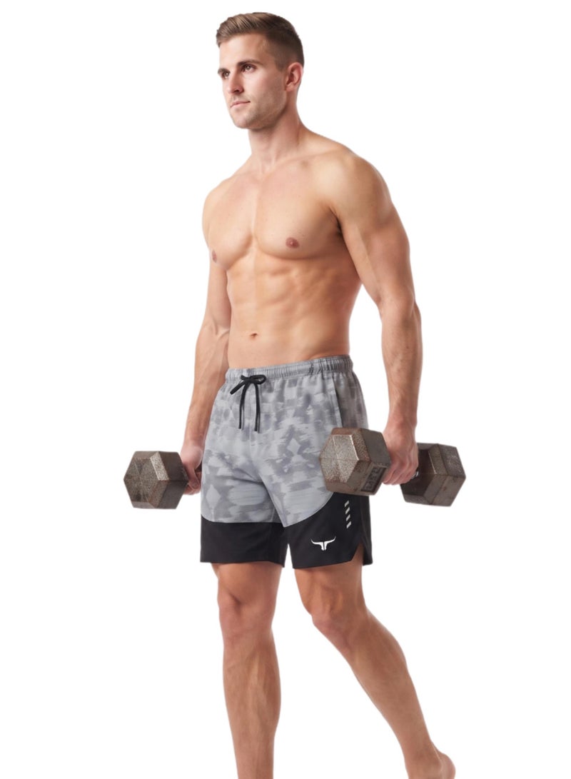 THUGFIT Fitflex Men's Shorts (9" Inseam) - Gray - Image 3