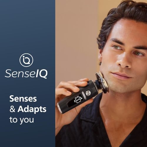 Norelco Philips Norelco Shaver Series 9000 Prestige, Wet and Dry Electric Shaver, Lift & Cut Shaving System, SenseIQ Technology, Precision Trimmer, Cleaning Pod, Premium Pouch, Black Matte, Model SP9840/90 - Image 2