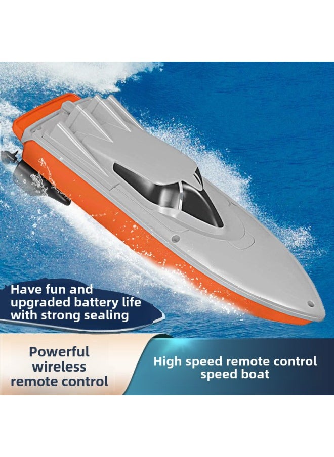 Remote Control Water Airship Wireless Electric Children Speedboat Water Toy Boat Model Super Large High Speed Remote Control Submarine-Color:30cm Remote Control Boat Orange One Rechargeable Battery, About 100 Minutes Of Play Time-Specification:Official Standard Configuration  - Image 3