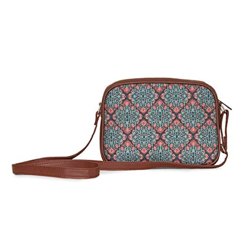 ZOUK Sling Bag | Crossbody Bags for Women | Women's Handbags | Stylish | Vegan Leather Evening Bag | Travel & Office Use | Purse and Wallet | Kolkata Nouveau Print - Image 1