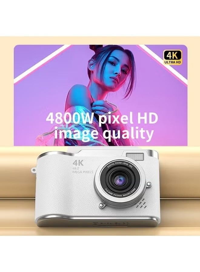4k CCD Digital Zoom Student Digital Camera 48MP Portable Digital Photography Camera 180° Flip Screen Selfie Camera，with 128GB SD card - Image 4