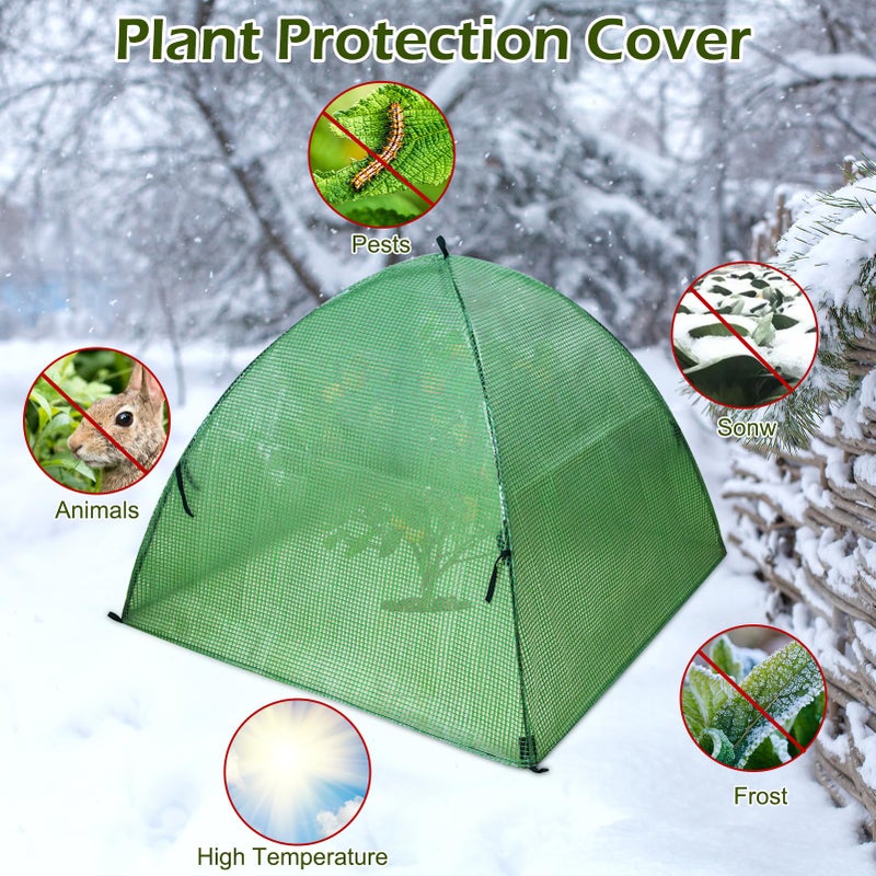 Emsiok Plant Tent Outdoor Winter Shrub Cover Green Frost Tents Plant Covers Freeze Protection Tent Waterproof Plant Frost Protector Plant Guard Cover to Protect Plants Vegetable from Animals, 37X37X27Inch - Image 5